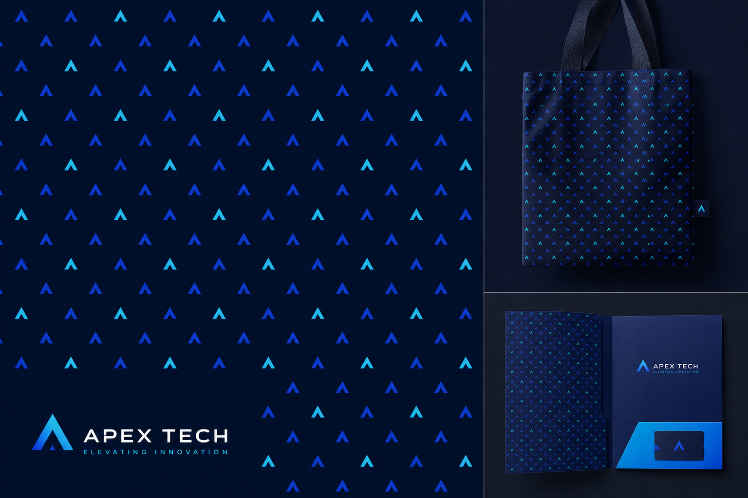 Apex Tech brand pattern and merchandise