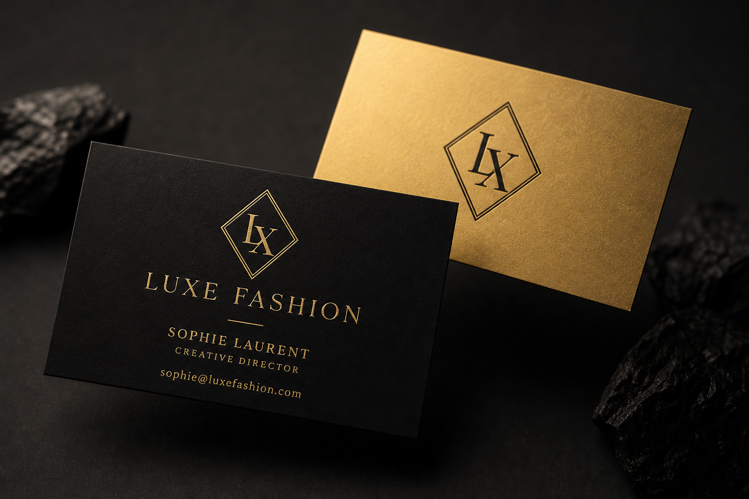 Luxe Fashion business card mockup
