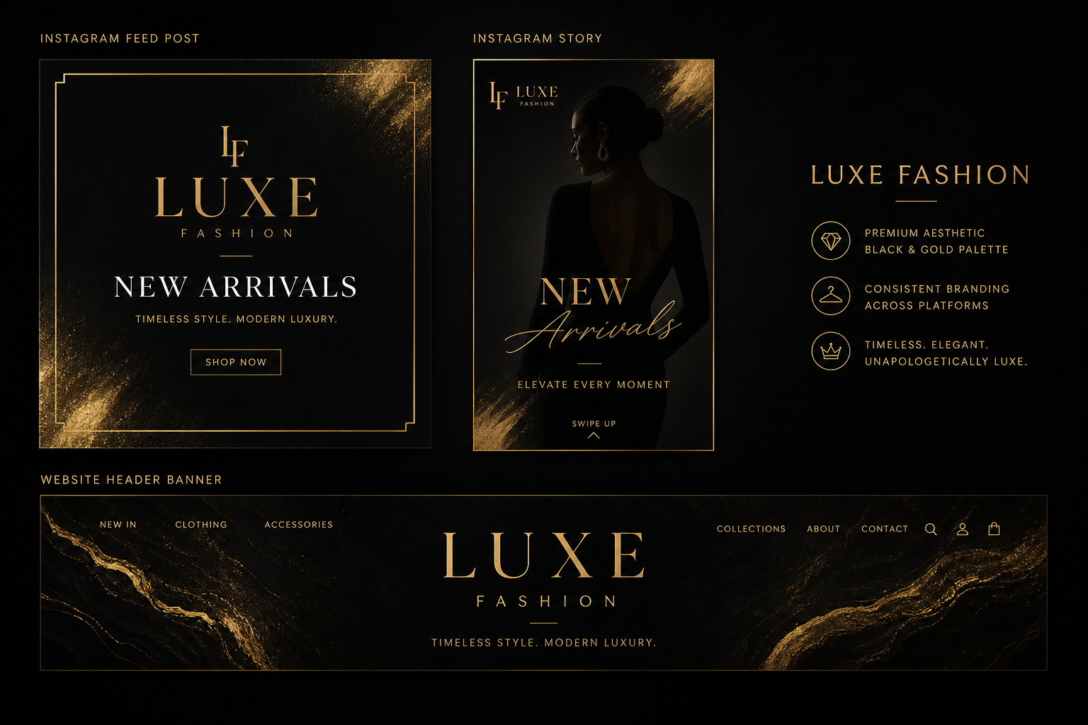 Luxe Fashion social media templates