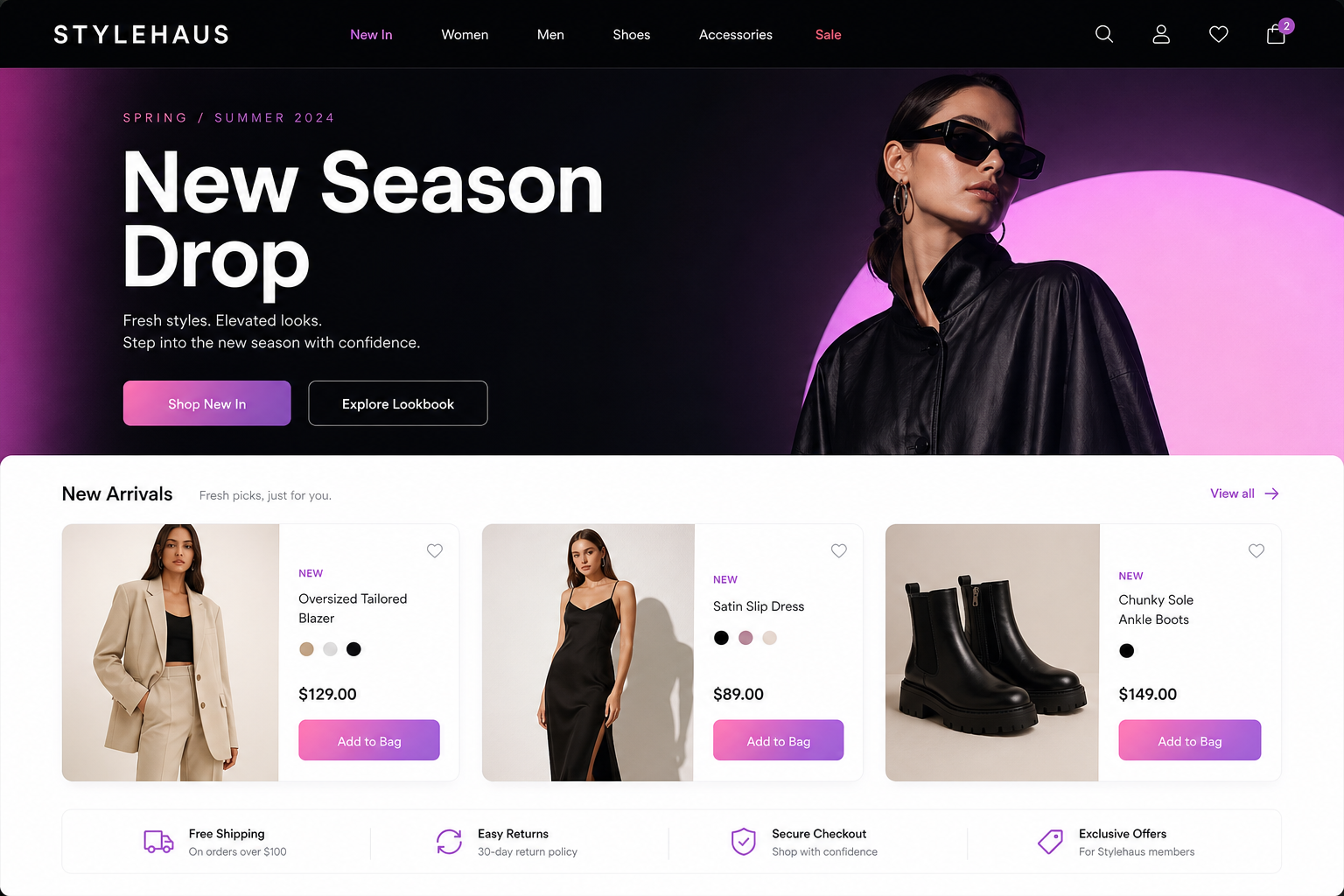 StyleHaus E-Commerce — E-commerce design