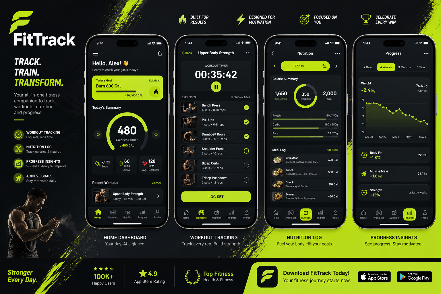 FitTrack App UI