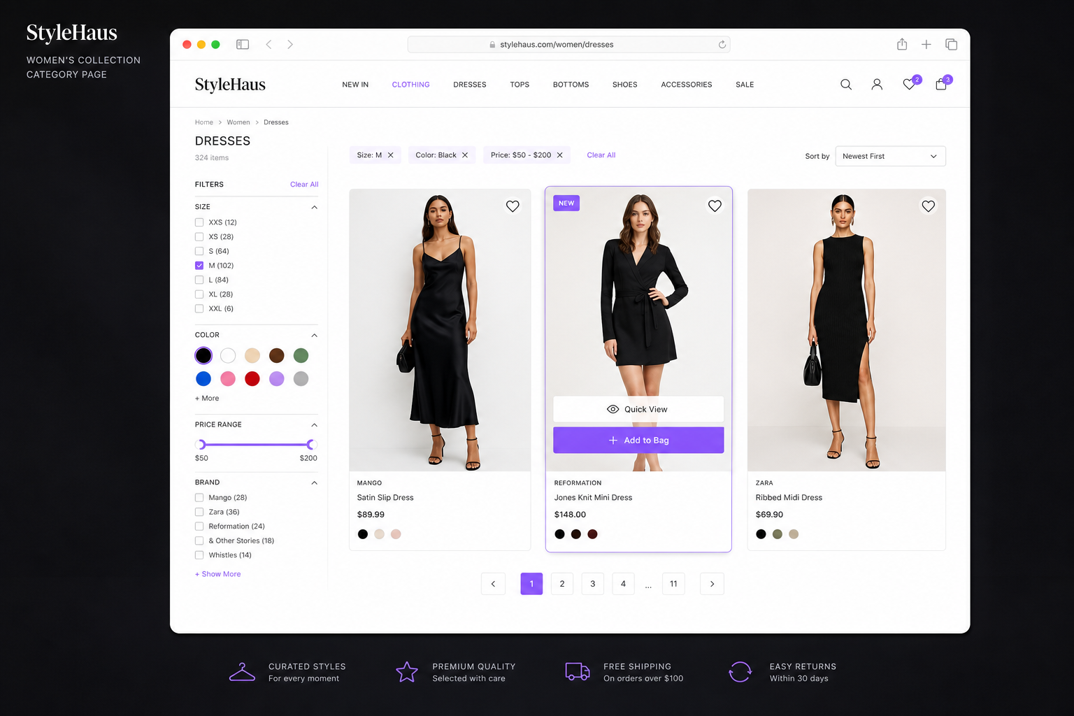 StyleHaus category and filter page
